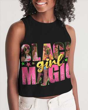 black girl magic cropped hoodie Women's All-Over Print Cropped Tank