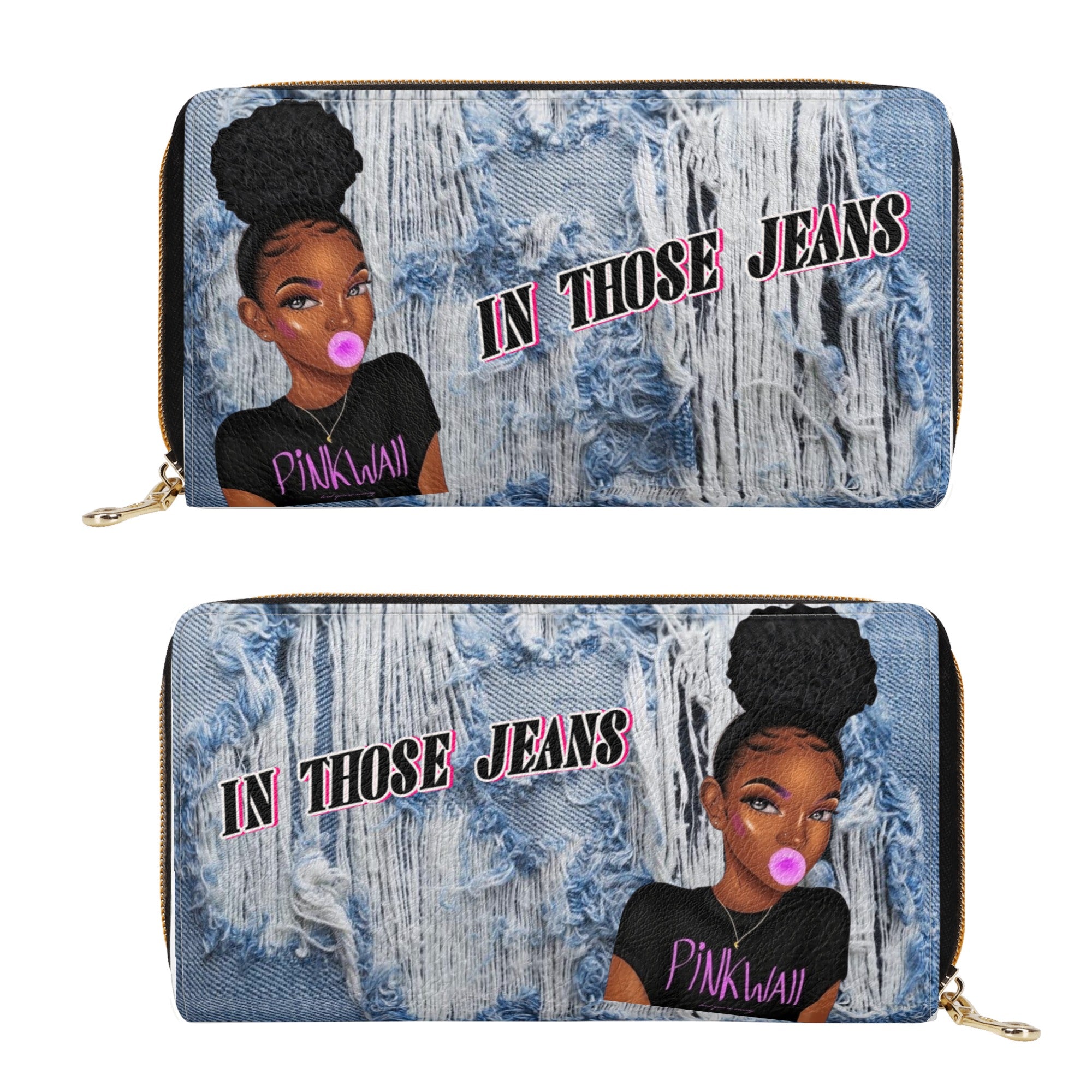 In Those Jeans Leather Zipper Wallet - The Ebonee Kouture Experience Handbag Shop