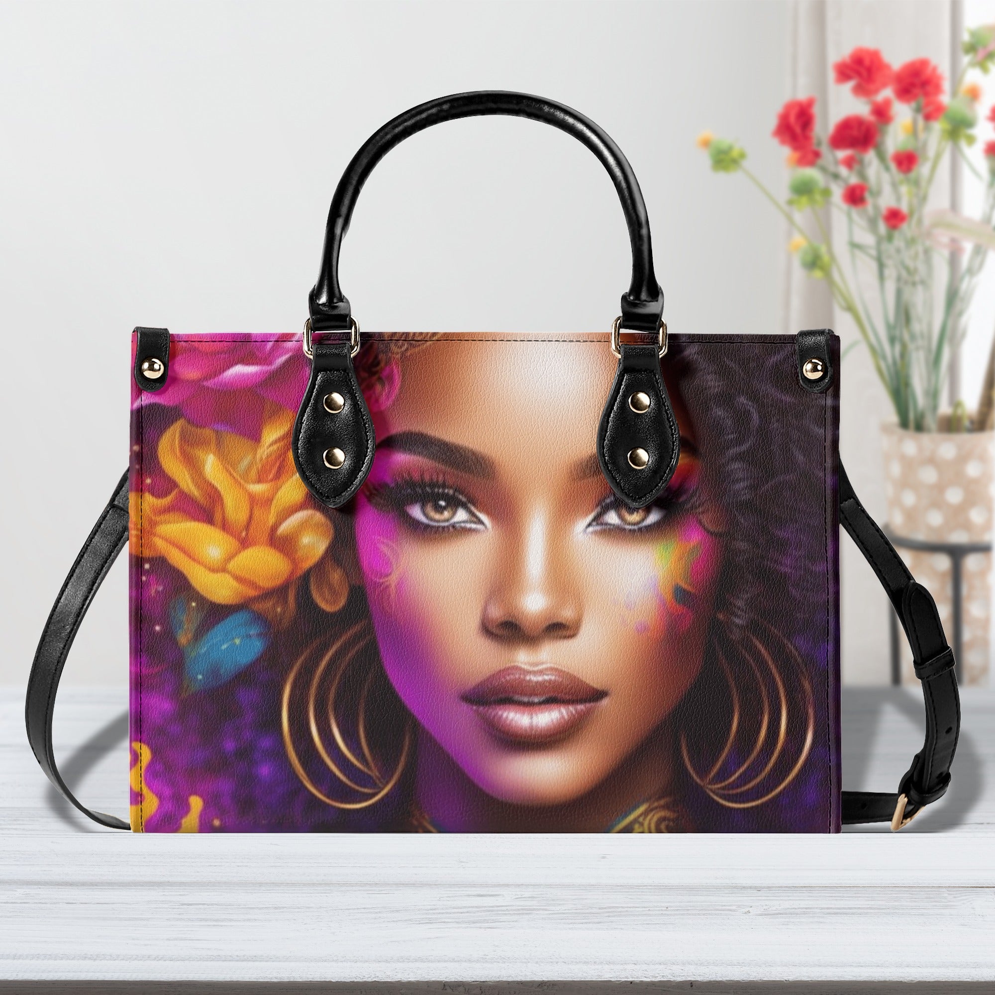 Flower Lady Luxury Handbag - The Ebonee Kouture Experience Handbag Shop