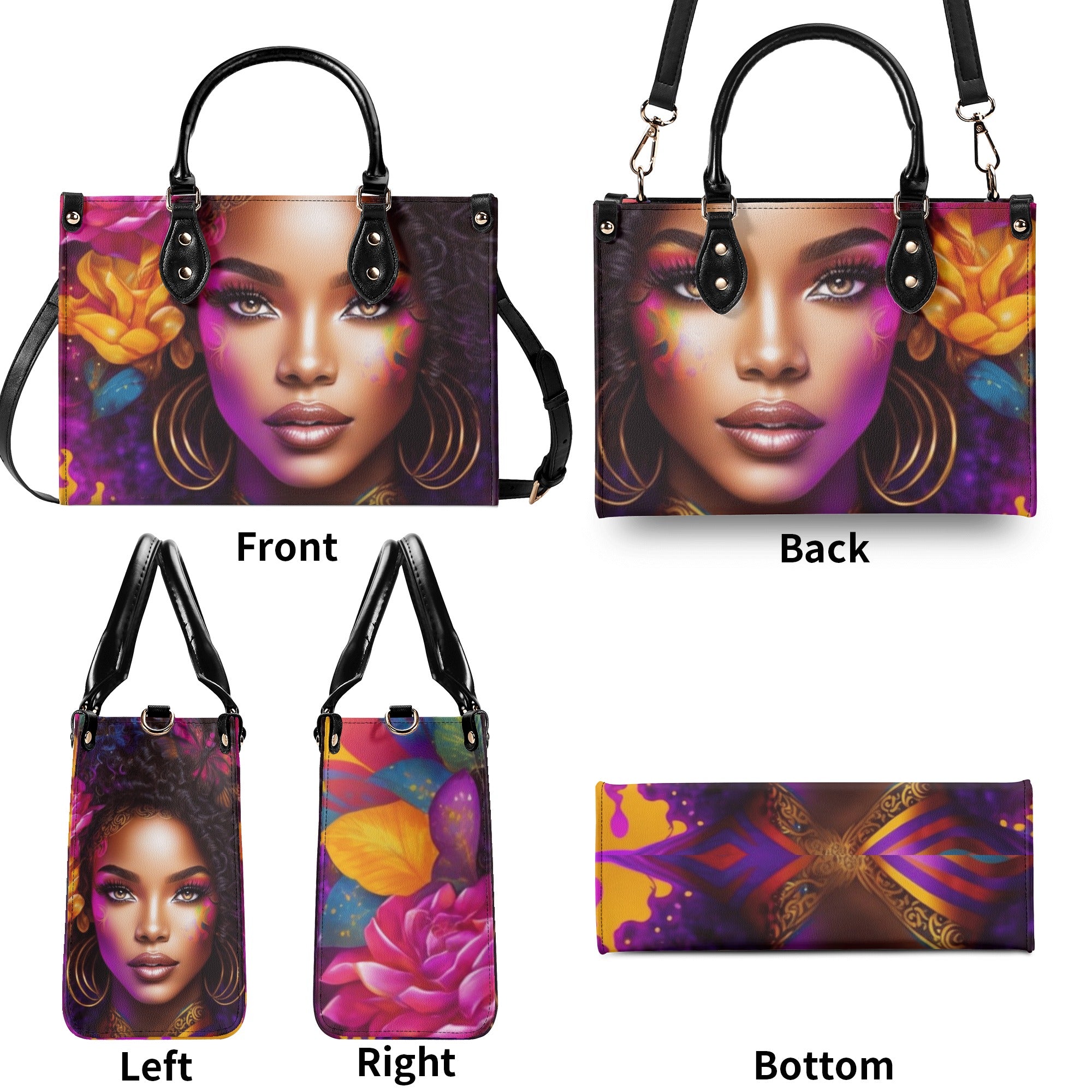 Flower Lady Luxury Handbag - The Ebonee Kouture Experience Handbag Shop