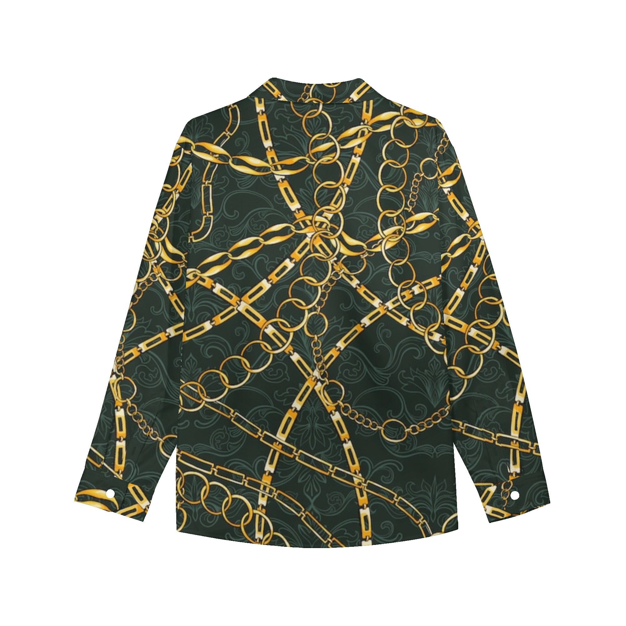 Emerald Gold Button Down Shirt - The Ebonee Kouture Experience Handbag Shop