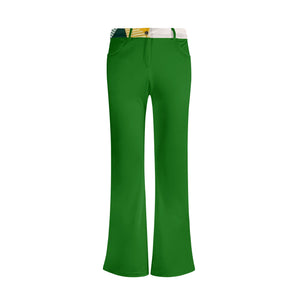 Green Ladies Flare Pants
