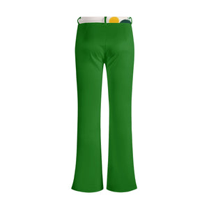 Green Ladies Flare Pants