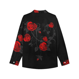Black Roses Button Down Shirt