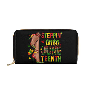 Stepping Into Juneteenth Zipper Wallet - The Ebonee Kouture Experience Handbag Shop