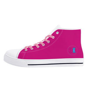 Pink Kisses High Top Canvas Shoes