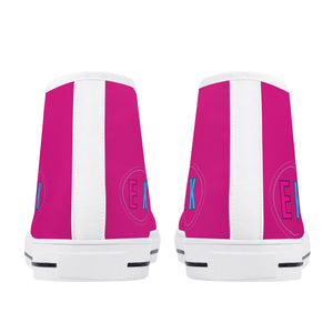 Pink Kisses High Top Canvas Shoes