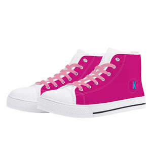 Pink Kisses High Top Canvas Shoes