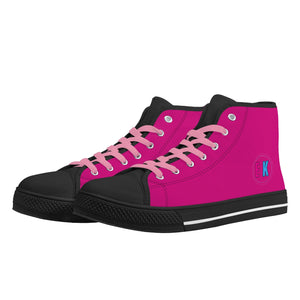 Pink Kisses High Top Canvas Shoes - The Ebonee Kouture Experience Handbag Shop