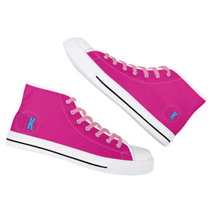 Pink Kisses High Top Canvas Shoes