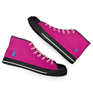 Pink Kisses High Top Canvas Shoes