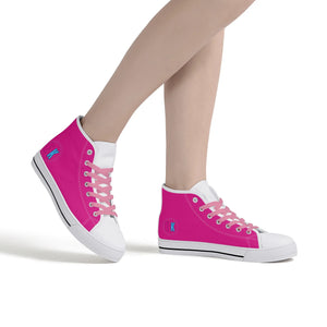 Pink Kisses High Top Canvas Shoes