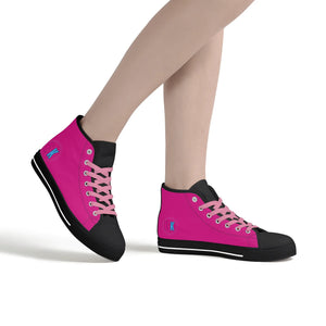 Pink Kisses High Top Canvas Shoes