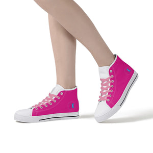 Pink Kisses High Top Canvas Shoes