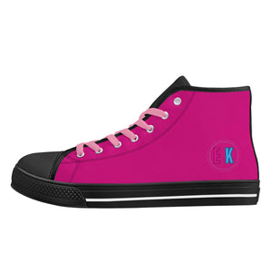 Pink Kisses High Top Canvas Shoes