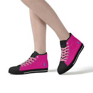 Pink Kisses High Top Canvas Shoes