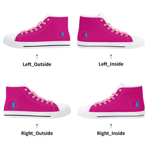 Pink Kisses High Top Canvas Shoes