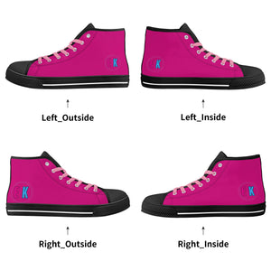 Pink Kisses High Top Canvas Shoes