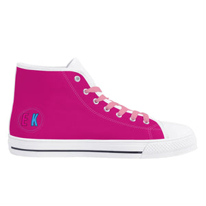 Pink Kisses High Top Canvas Shoes - The Ebonee Kouture Experience Handbag Shop