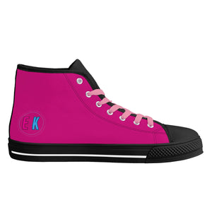 Pink Kisses High Top Canvas Shoes