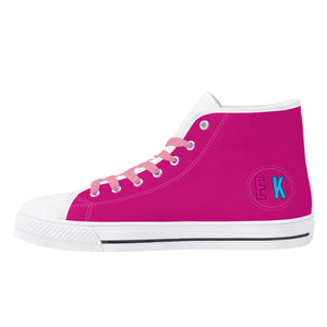 Pink Kisses High Top Canvas Shoes