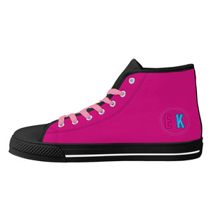 Pink Kisses High Top Canvas Shoes