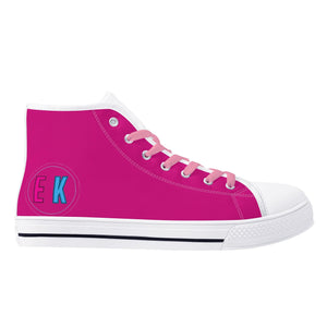 Pink Kisses High Top Canvas Shoes