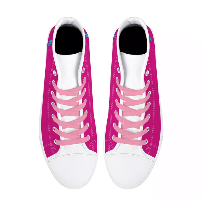 Pink Kisses High Top Canvas Shoes