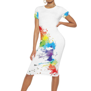 Color Blot T-shirt  Dress - The Ebonee Kouture Experience Handbag Shop