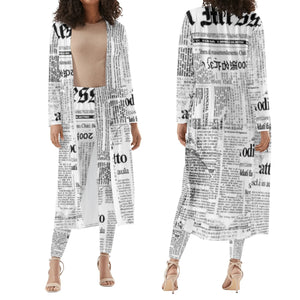 Newsprint Sleeve Cardigan and Leggings Sets - The Ebonee Kouture Experience Handbag Shop