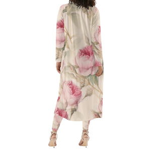 Pink Rose Cardigan and Leggings Sets - The Ebonee Kouture Experience Handbag Shop