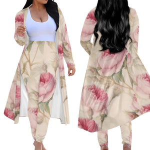 Pink Rose Cardigan and Leggings Sets - The Ebonee Kouture Experience Handbag Shop