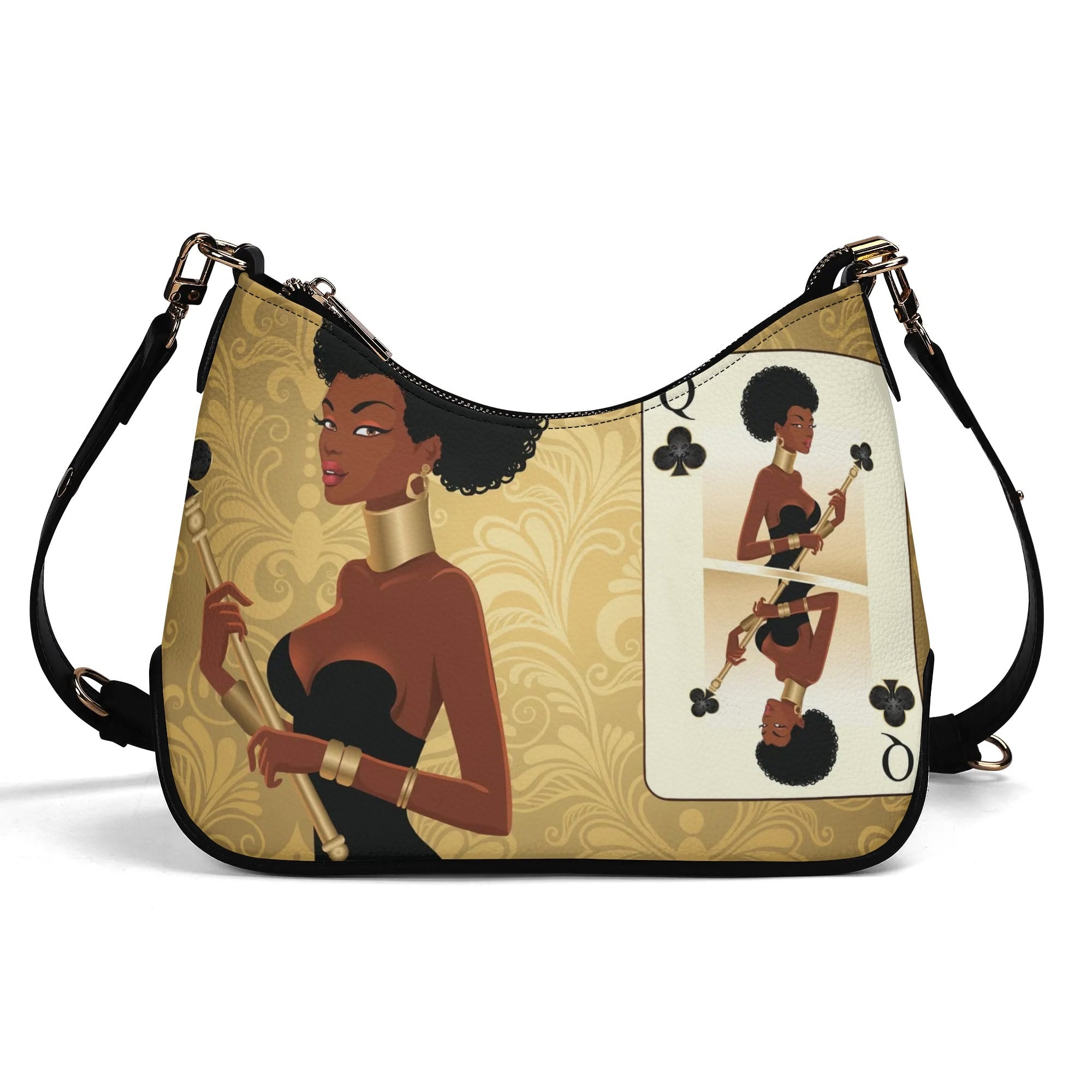 Spades Queen Shoulder Bag With Chain - The Ebonee Kouture Experience Handbag Shop