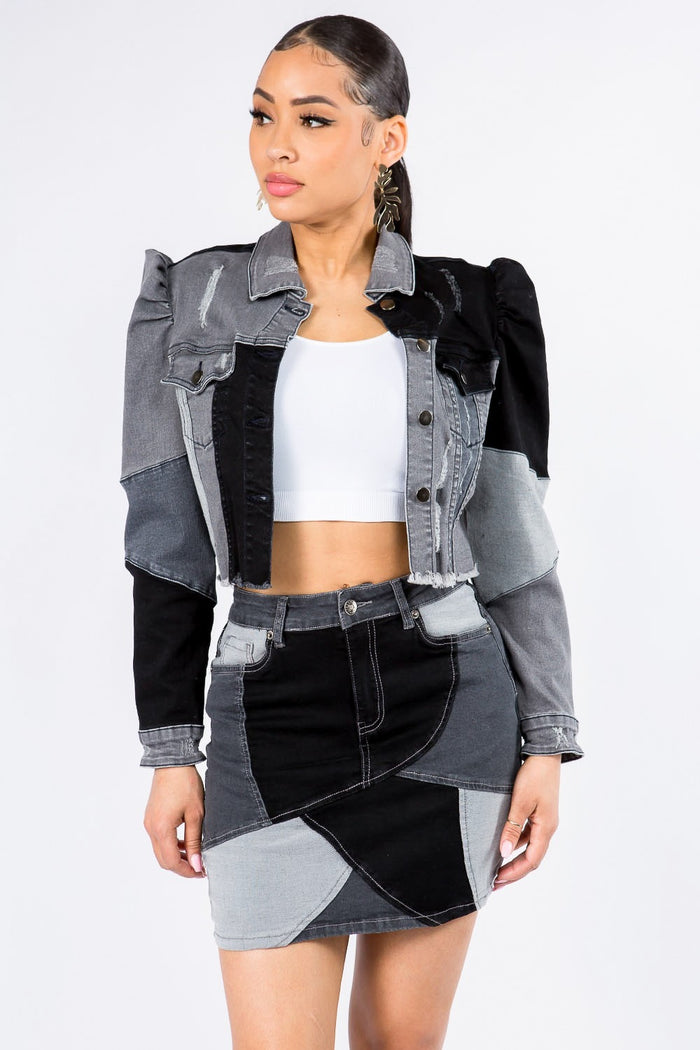 Lil’ Baddie Patchwork Denim Jacket