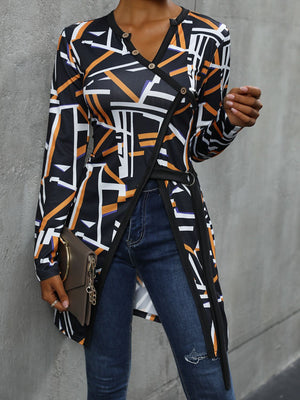 Geometric Long Sleeve T-Shirt - The Ebonee Kouture Experience Handbag Shop