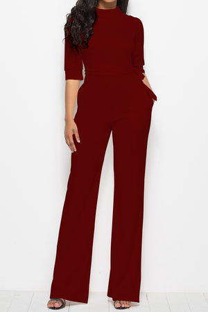 Deja’Nae Tie-Waist Half Sleeve Jumpsuit - The Ebonee Kouture Experience Handbag Shop