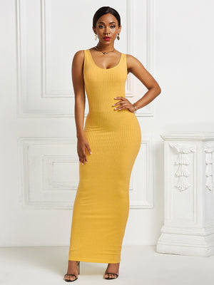 Scoop Neck Wide Strap Maxi Dress - The Ebonee Kouture Experience Handbag Shop