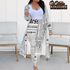 Newsprint Sleeve Cardigan and Leggings Sets - The Ebonee Kouture Experience Handbag Shop