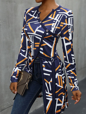 Geometric Long Sleeve T-Shirt - The Ebonee Kouture Experience Handbag Shop