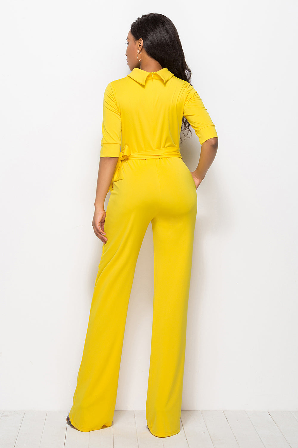 Deja’Nae Tie-Waist Half Sleeve Jumpsuit - The Ebonee Kouture Experience Handbag Shop