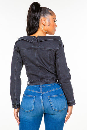 Keep it Laced Up Denim Jacket - The Ebonee Kouture Experience Handbag Shop