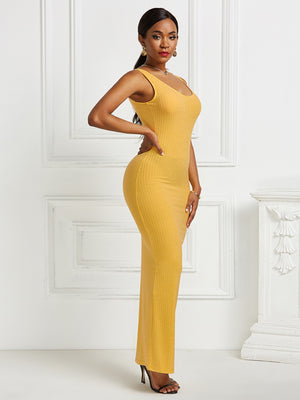 Scoop Neck Wide Strap Maxi Dress - The Ebonee Kouture Experience Handbag Shop