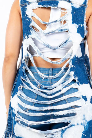 Ripped Denim Vest - The Ebonee Kouture Experience Handbag Shop