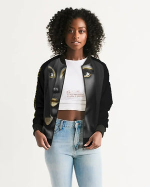 African Goddess Women's Bomber Jacket - The Ebonee Kouture Experience Handbag Shop