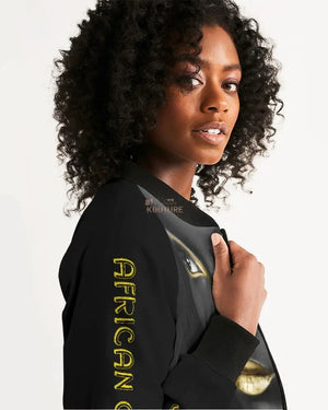 African Goddess Women's Bomber Jacket - The Ebonee Kouture Experience Handbag Shop