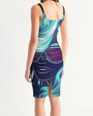 Aqua Girl Women's Midi Bodycon Dress - The Ebonee Kouture Experience Handbag Shop