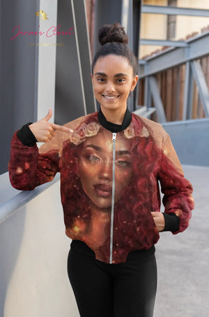 Aries Goddess Women's Bomber Jacket - The Ebonee Kouture Experience Handbag Shop