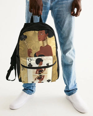 Black Queen Card Small Canvas Backpack - The Ebonee Kouture Experience Handbag Shop