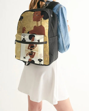 Black Queen Card Small Canvas Backpack - The Ebonee Kouture Experience Handbag Shop