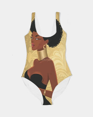 Black Queen Card Women's One-Piece Swimsuit - The Ebonee Kouture Experience Handbag Shop